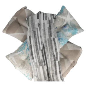 "Saquitos térmicos artesanales con fundas de tela estampada, relajación y alivio muscular – El Paisaje Floral"