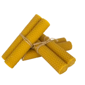 "Pack de velas artesanales de cera de abeja enrollada tipo panal, atadas con cordel natural – El Paisaje Floral"